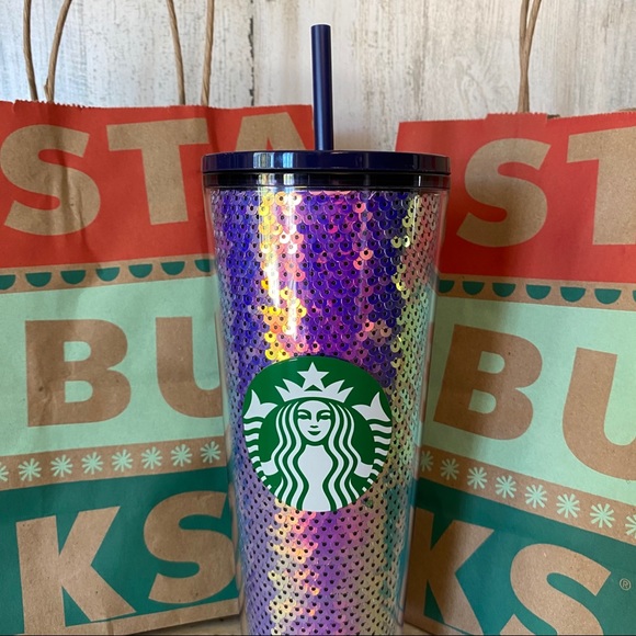 ✨Starbucks Multi Color Sequin Cold Cup 24oz. NWT - Picture 5 of 7